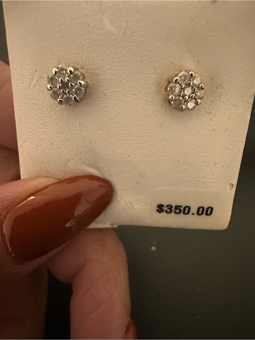 Silver Crystal Cluster Stud Earrings - Sparkling Clear Accent